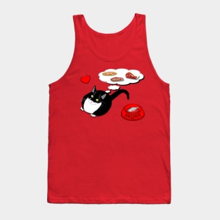 Hungry cat Feed Me Cute Tuxedo Fatty Copyright TeAnne Tank Top